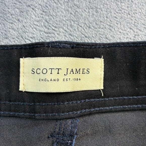 Scott James Men's Slim Fit Navy Blue Stretch Cotton Blend Casual Pants W34 L30 - Picture 10 of 16